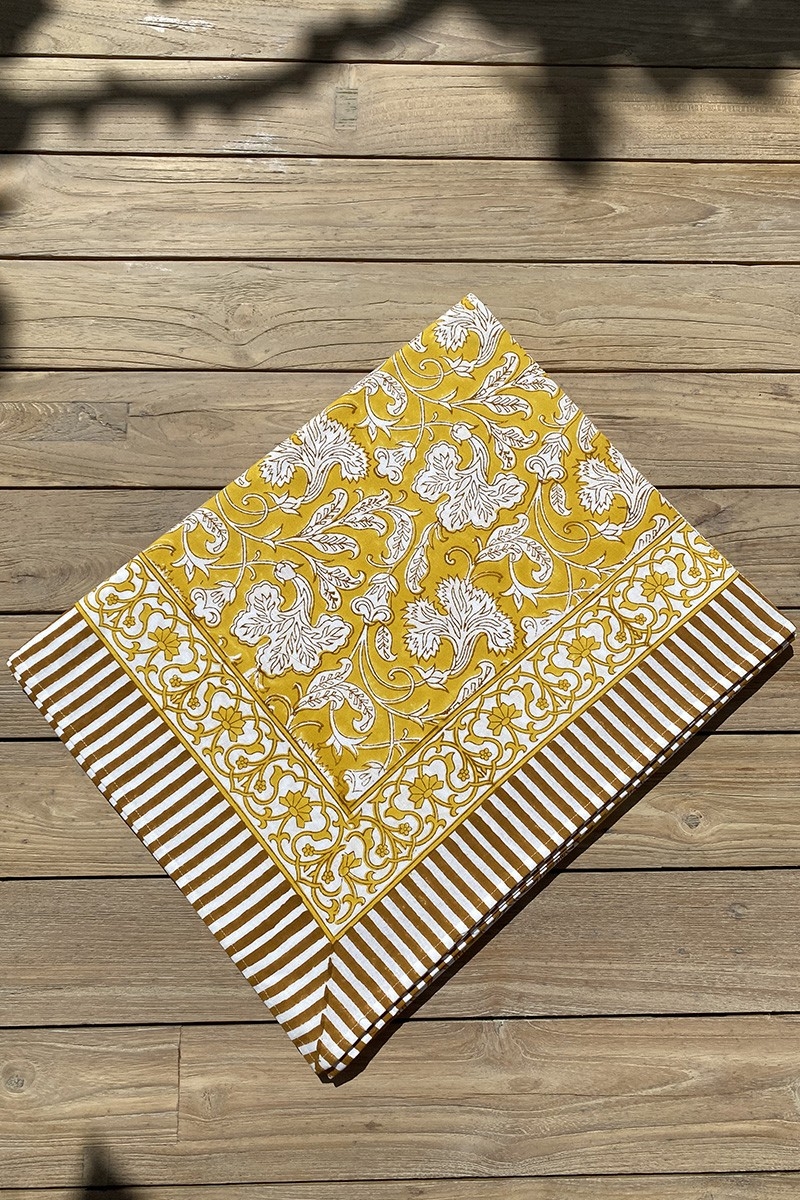 Mantel Canelle & Safran – 100% algodón – estampado floral – estilo boho chic – Jardín Botánico – Miss June Paris – 4