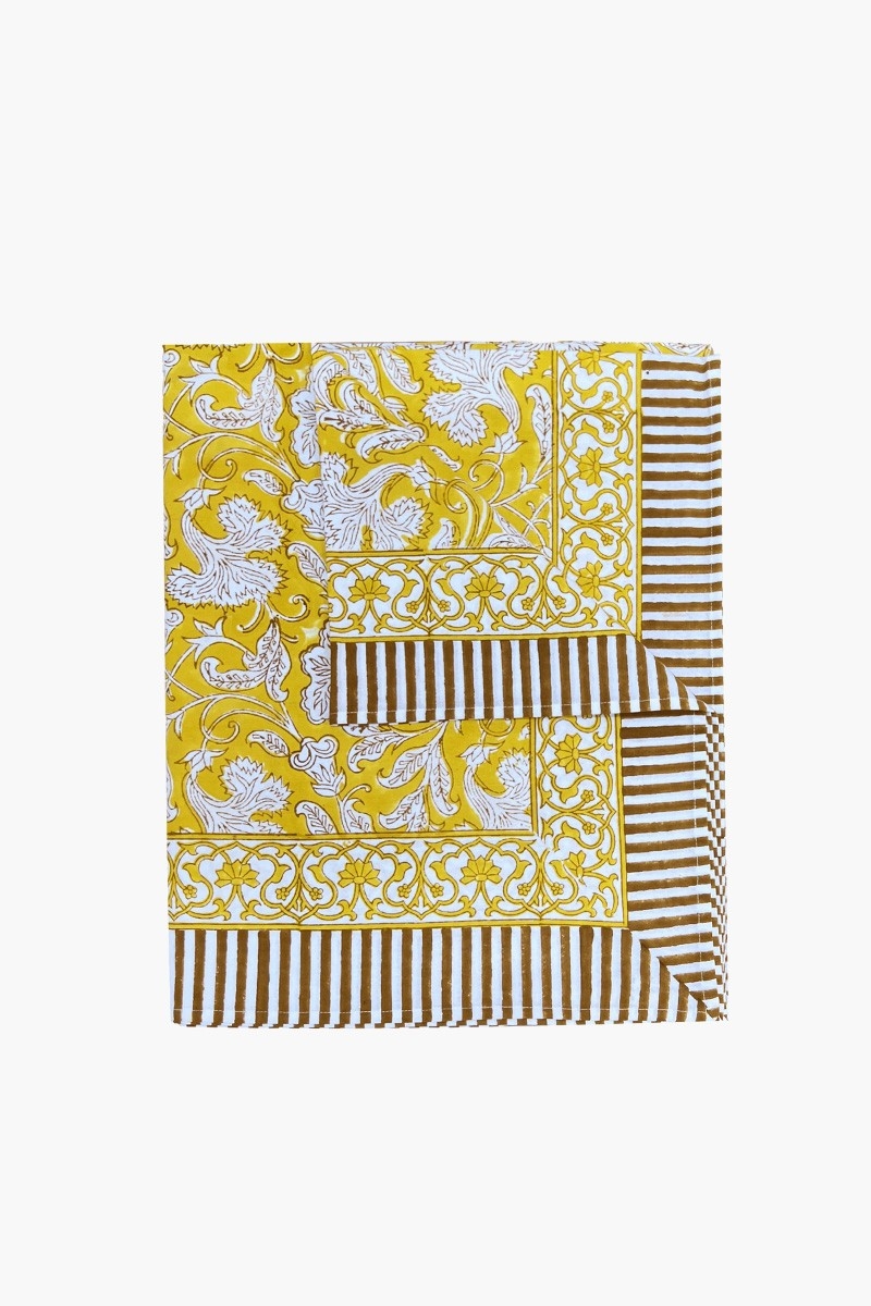 Canelle & Safran Tablecloth – 100% cotton – floral print – boho chic – Jardin Botanique – Miss June Paris – 1