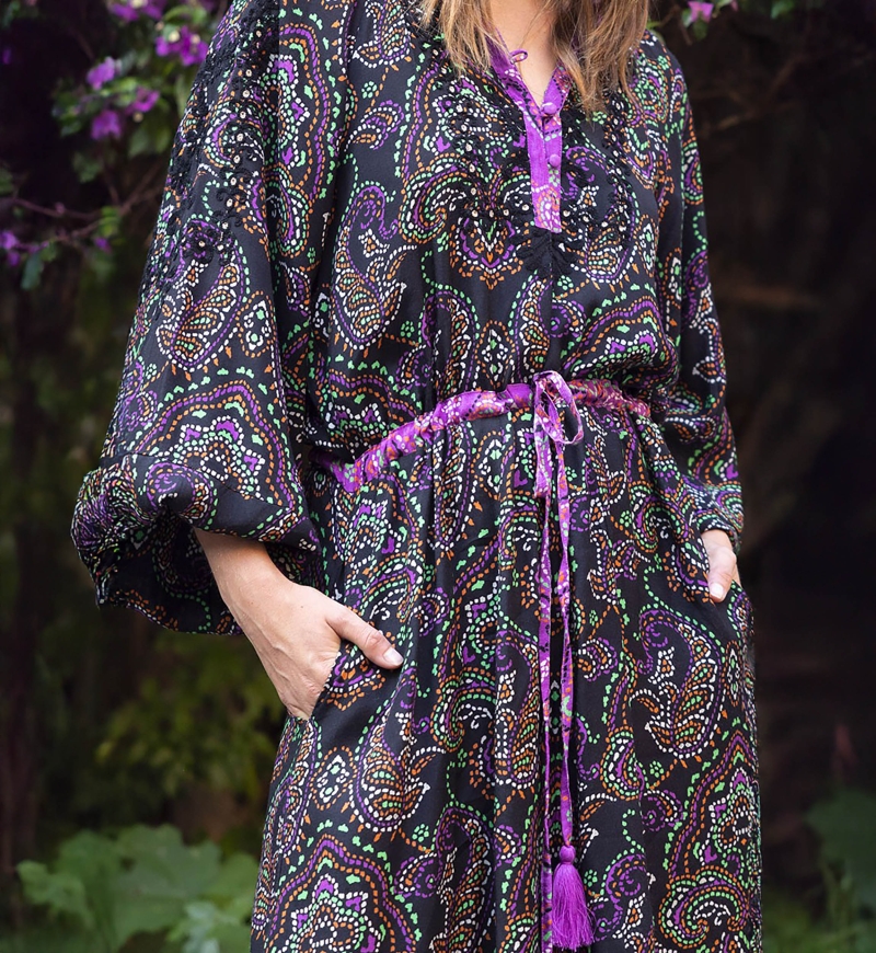 robe longue manche longue boheme PAOLA - Miss June