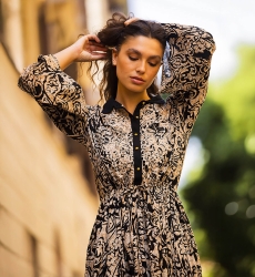 vestido largo bohemio chic manga larga ZELIE -Miss June