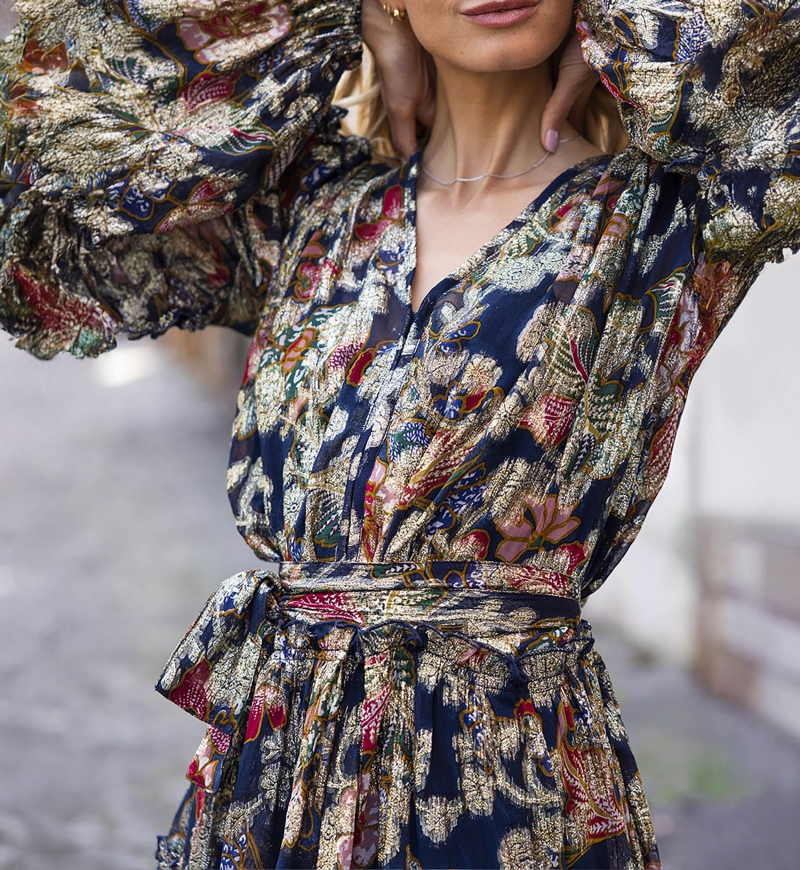 vestido corto floral manga larga JULIETA - Miss June