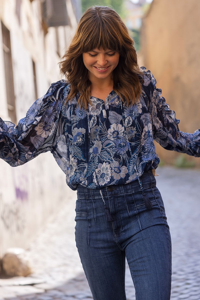 long sleeve floral blouse SILVIA - Miss June