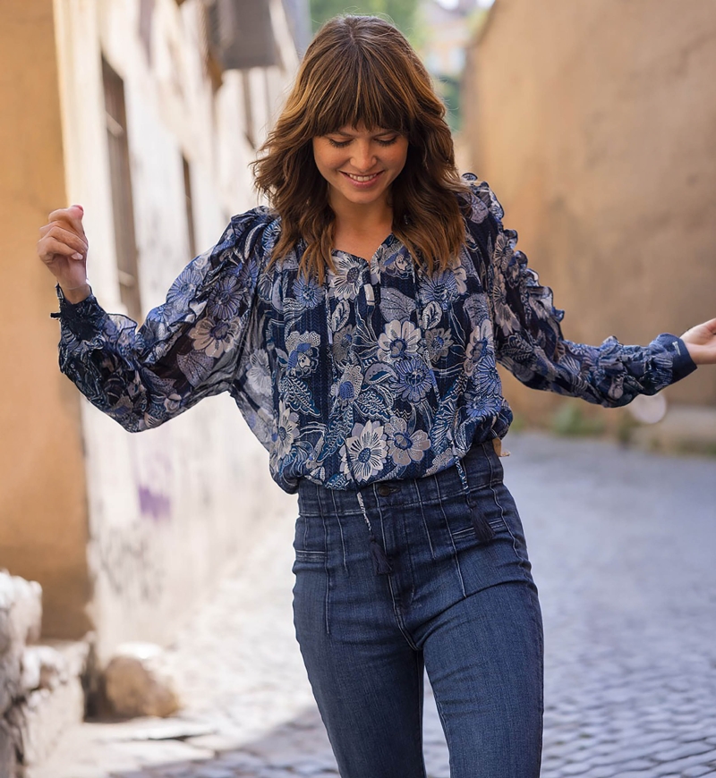 long sleeve floral blouse SILVIA - Miss June