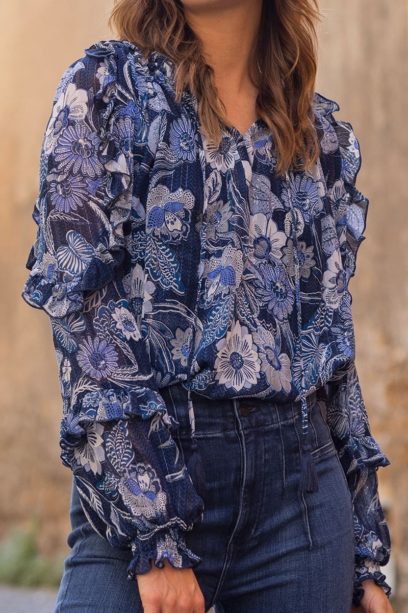long sleeve floral blouse SILVIA - Miss June