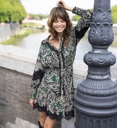 long sleeve bohemian chic short dress LUCINA - Miss June