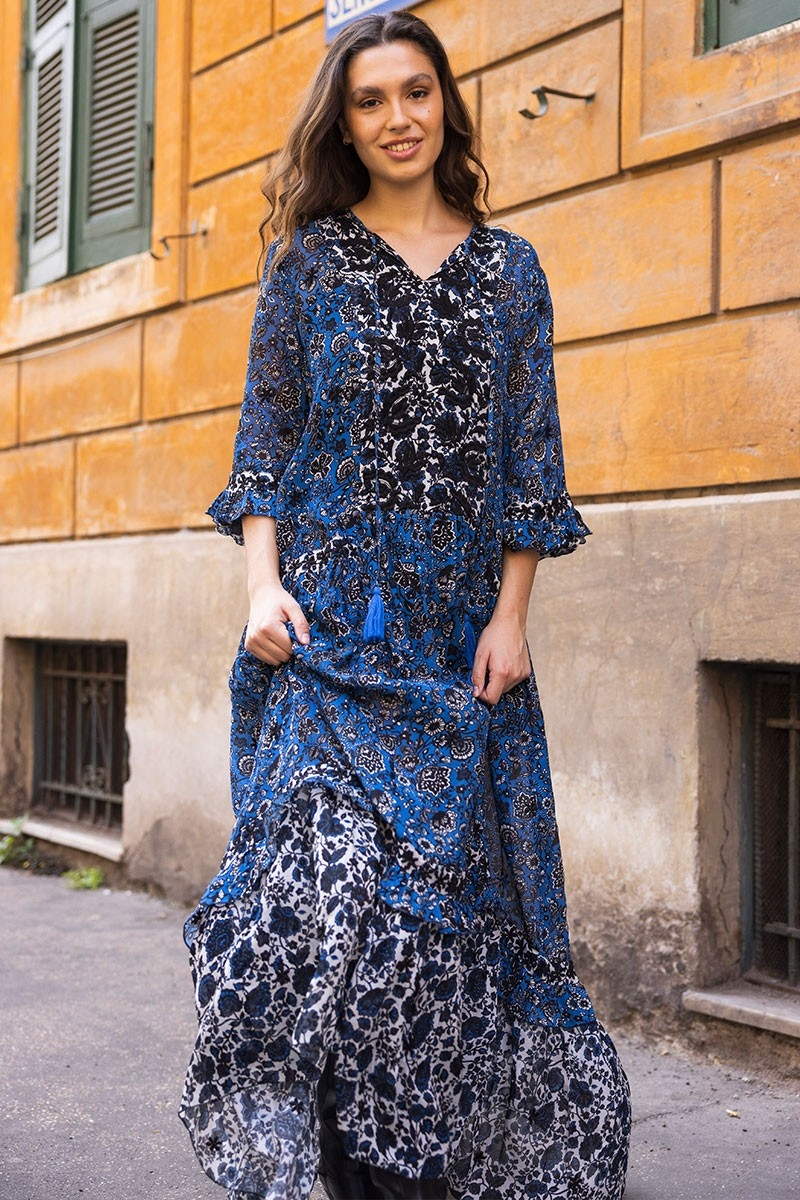 vestido largo floral manga larga LUDOVICA - Miss June