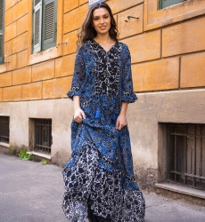 long sleeve floral long dress LUDOVICA - MISS JUNE