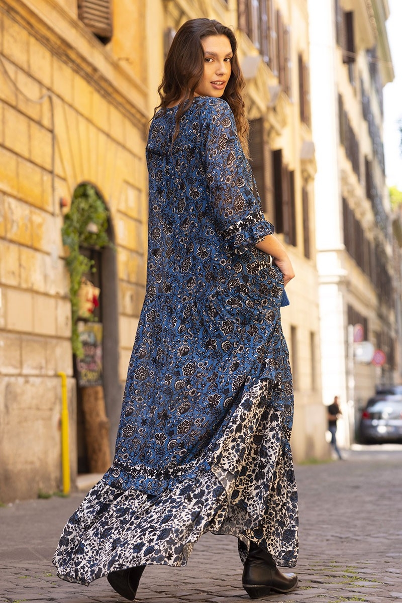 robe longue manche longue fleurie LUDOVICA - Miss June