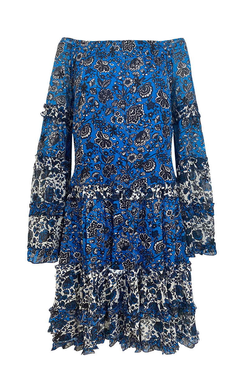 vestido corto floral manga larga TORINA - Miss June