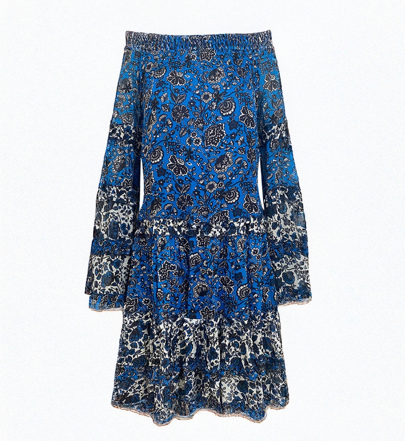 long sleeve floral short dress TORINA - Miss June