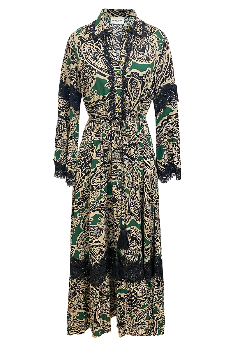 vestido largo boheme chic manga larga TARTIKA - Miss June