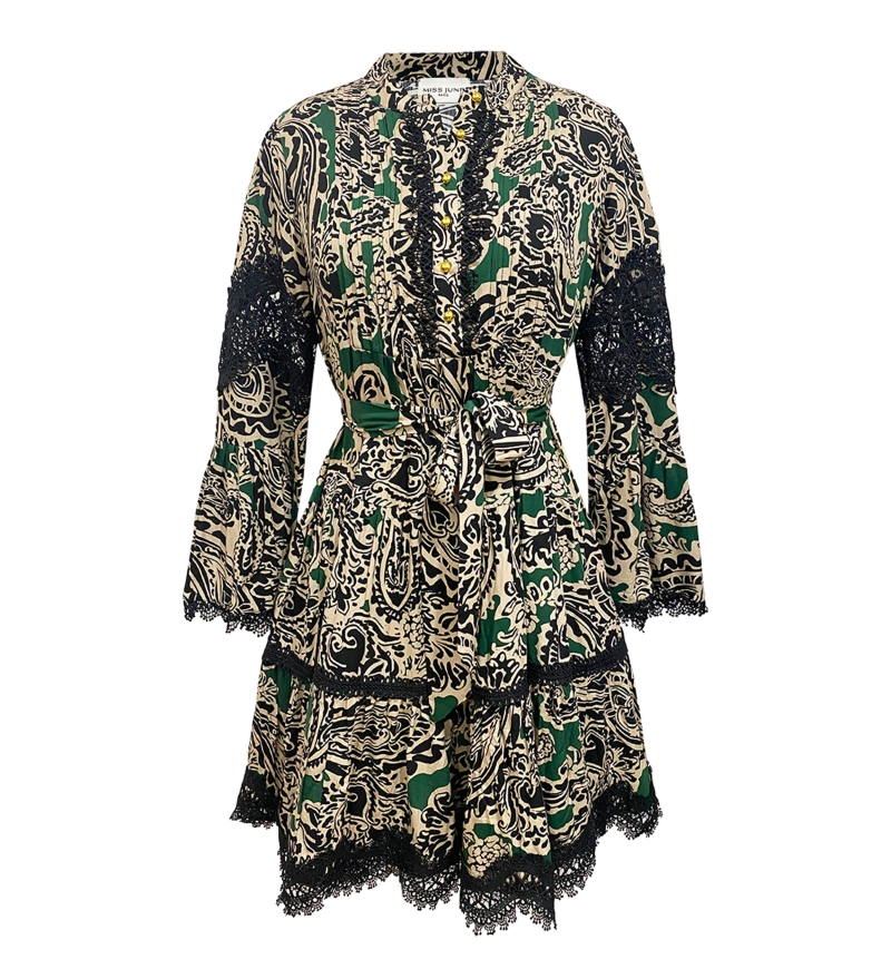 robe courte manche longue boheme chic AGATHA - Miss June