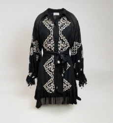 vestido largo negro bohemio manga corta FEDERICA  - Miss June