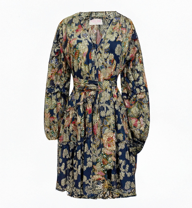 long sleeve floral short dress JULIETA - Miss June