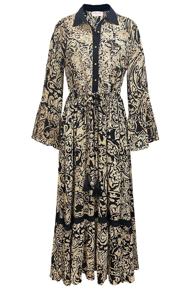 long sleeve bohemian chic long dress ZELIE -Miss June