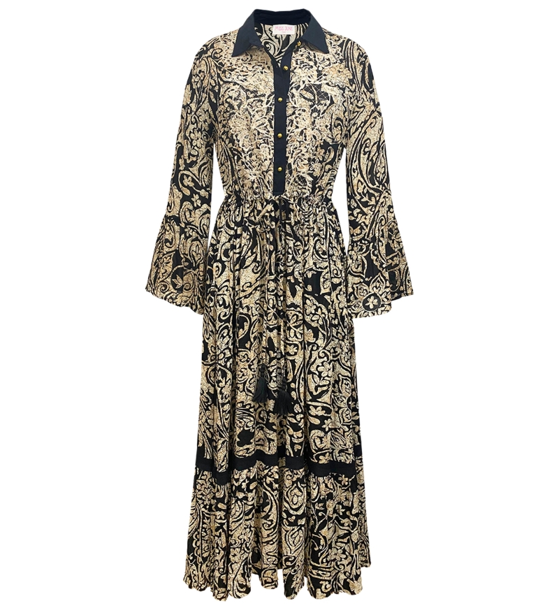 vestido largo bohemio chic manga larga ZELIE -Miss June