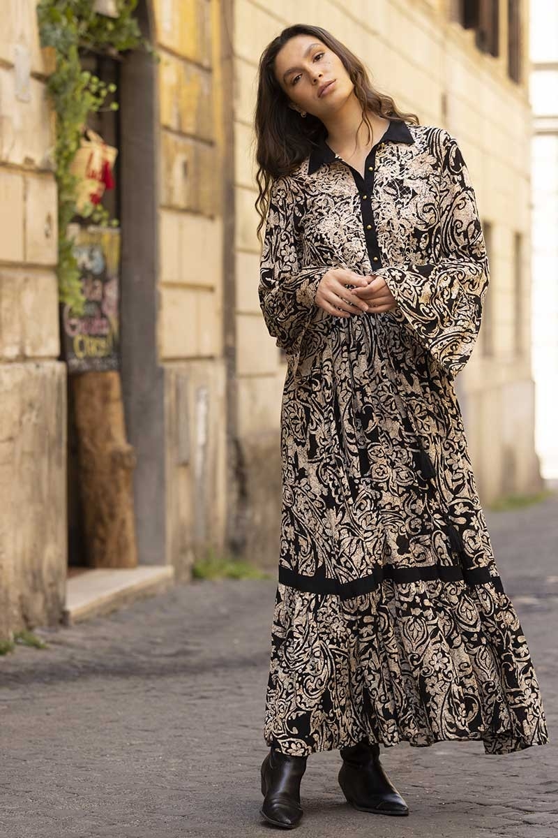 robe longue manche longue boheme chic ZELIE -Miss June