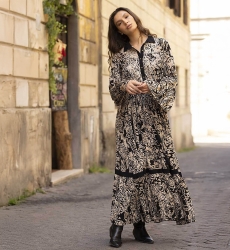 long sleeve bohemian chic long dress ZELIE -Miss June