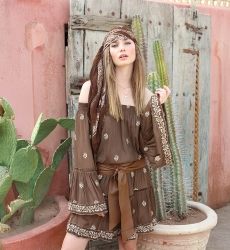 vestido corto bohemio manga larga SHINE - Miss June