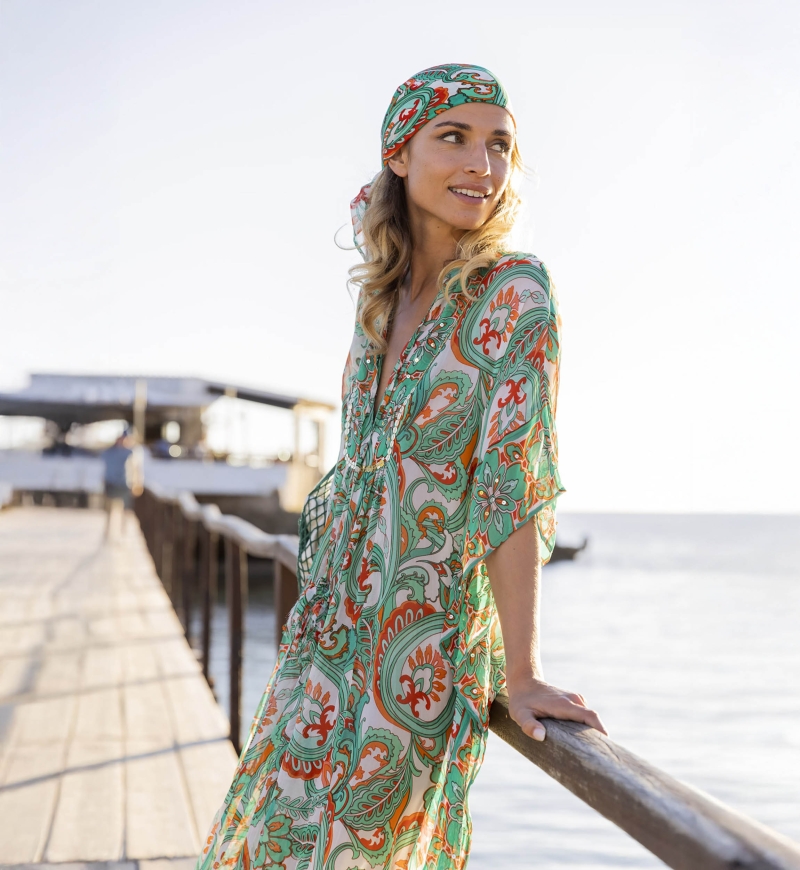 long sleeves bohemian long caftan CASSIA - Miss June