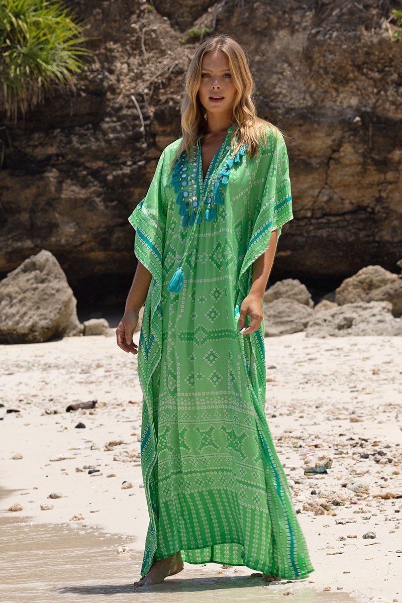 caftan long manche courte boheme SIERRANE - Miss June