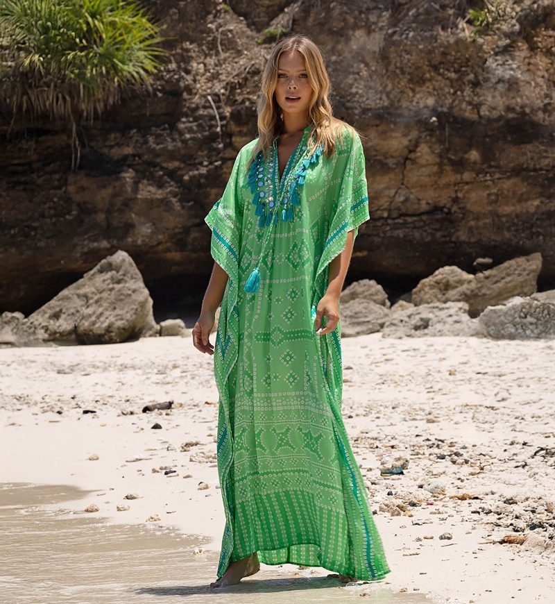 caftan largo bohemio manga corta SIERRANE - Miss June