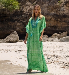 short sleeve bohemian long caftan SIERRANE - Miss June