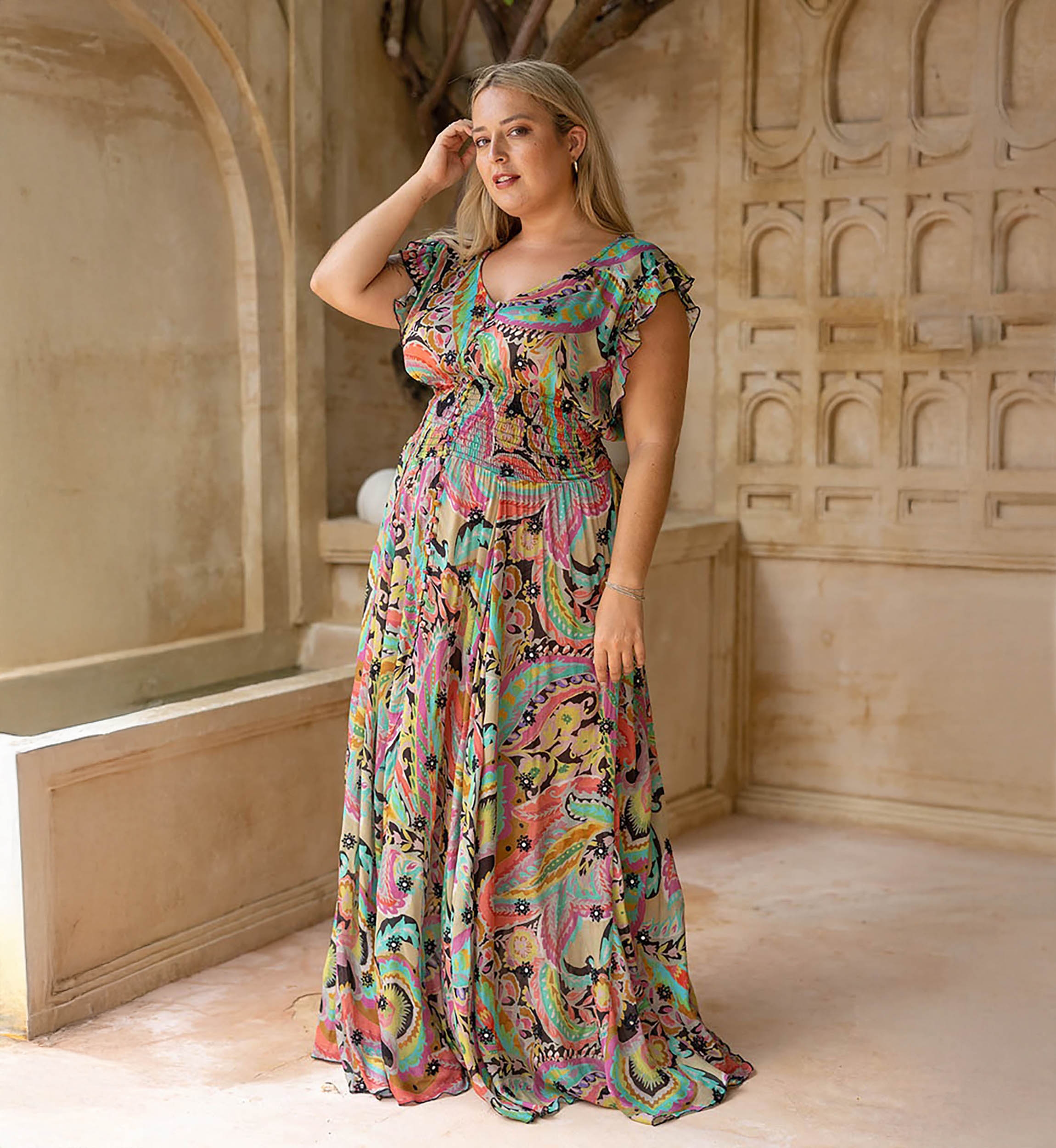 Vestido Longo Absinthe - Multicolorido - Boho - Tamanhos XL/XXL - Miss June Paris - 1