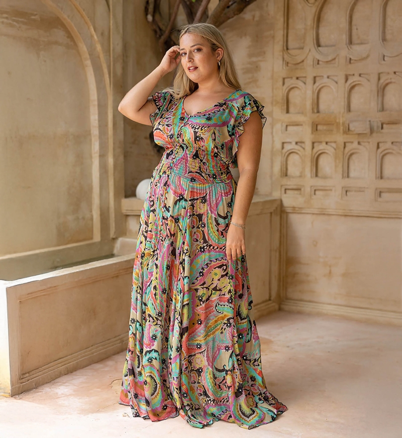 Vestido Largo Absinthe - Multicolor - Bohemio - Tallas XL/XXL - Miss June Paris - 1