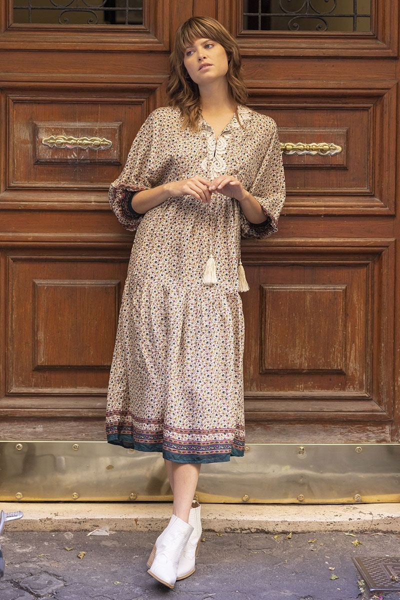long sleeve bohemian long dress BONNIE - Miss June
