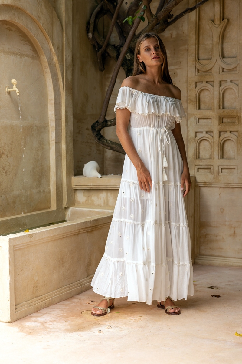 robe longue boheme blanche KATE                  - Miss June