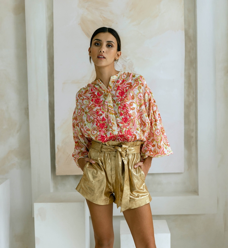 shorts cuero GLITTER - 100% en cuero - Miss June Paris  - 2