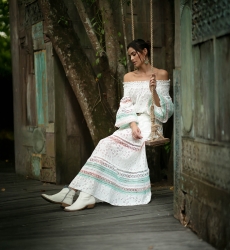 Miss June Paris — Plumeria Maxi Skirt