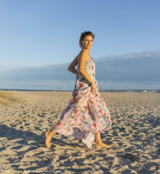 Vestido longo Petal – Floral – Sem mangas – Miss June Paris – 5