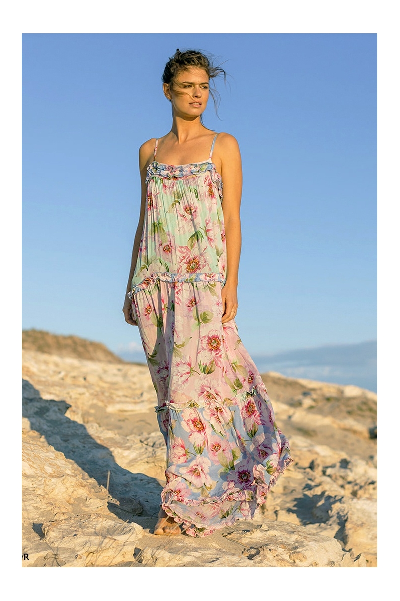 Petal Long Dress – Floral – Sleeveless – Miss June Paris – 6