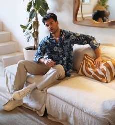 Shirt Guatape – navy blue – floral print – long sleeve – Shay collection – Miss June Paris – 5