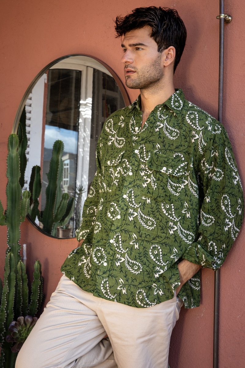 Camisa Medellin – caqui – mangas largas – colección Shay – Miss June Paris – 1