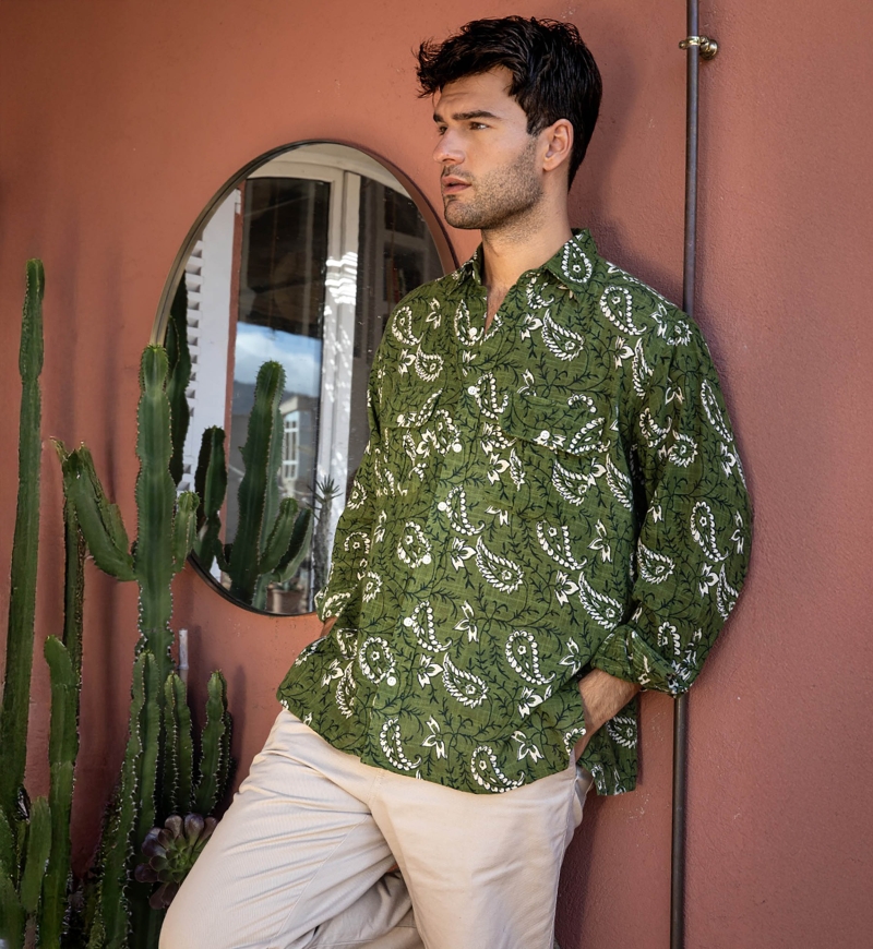 Camisa Medellin – cáqui – mangas longas – coleção Shay – Miss June Paris – 1