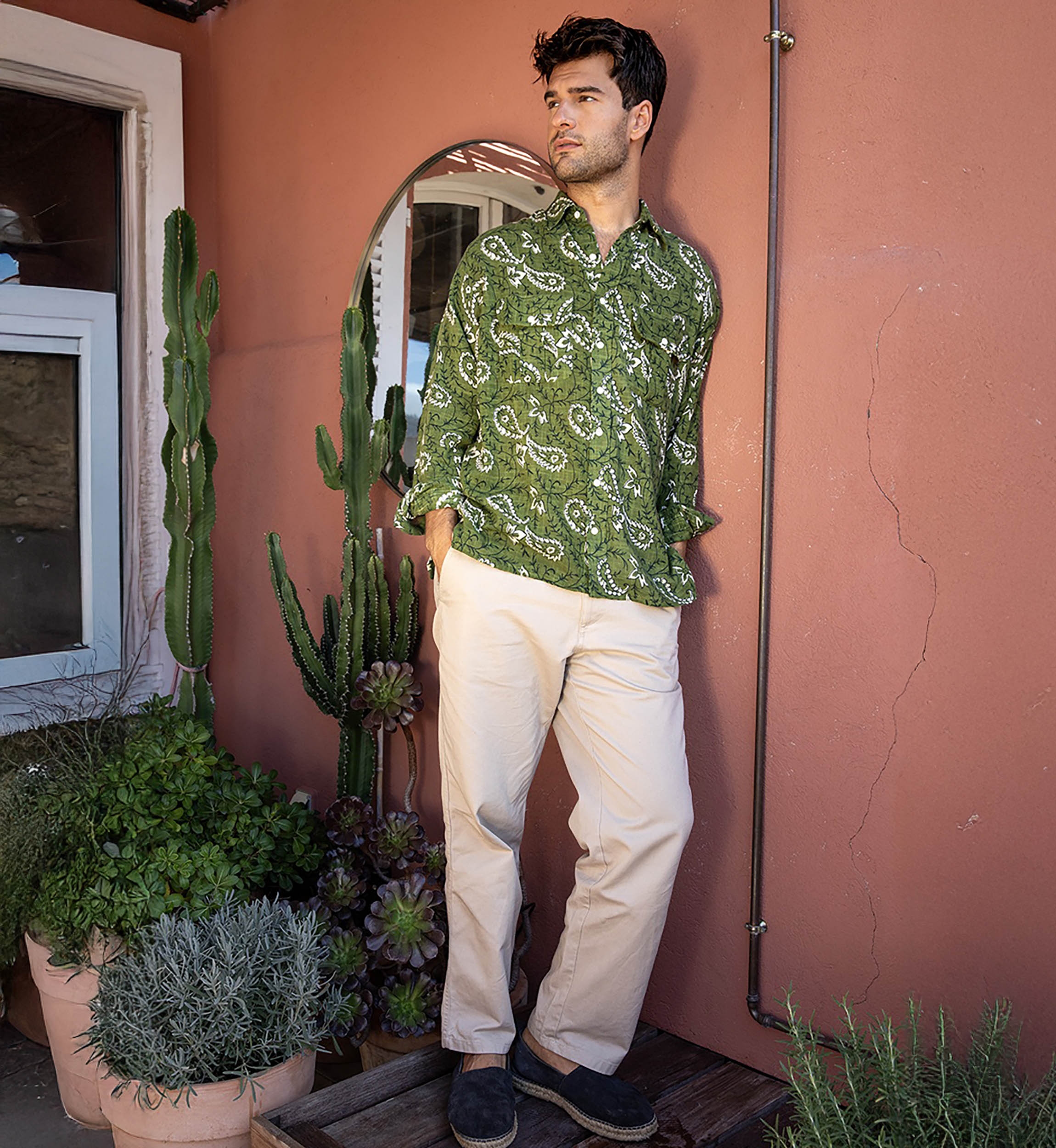 Shirt Medellin – khaki – long sleeves – Shay collection – Miss June Paris – 3