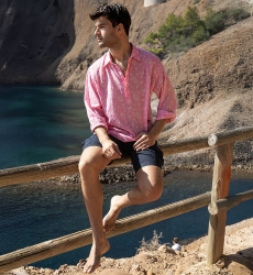 Camisa Florencia – rosa – estampa branca delicada – mangas compridas – tecido leve – coleção Shay – Miss June Paris – 1