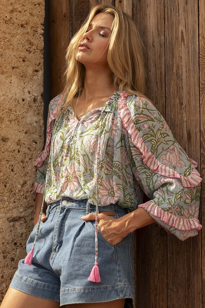 Blusa Guiliana - blusa azul clara - mangas longas - Miss June Paris - 1