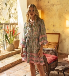 Fiorella short dress - bohemian-chic print - Miss June Paris - 3