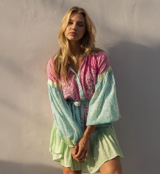 Olga short dress - floral print - long sleeves - multicolor - Miss June Paris - 4