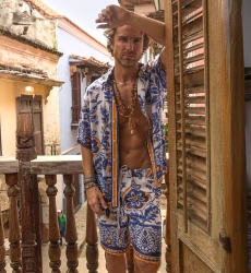 Short Bogota – blue multicolor – floral nomadic style – Shay collection – Miss June Paris – 3