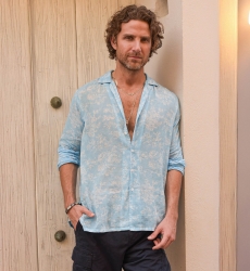 Shirt Salento – blue – white floral print – long sleeves – lightweight fabric – Shay collection – Miss June Paris – 5