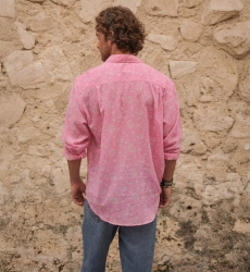 Camisa Florencia – rosa – delicado estampado blanco – mangas largas – tejido ligero – colección Shay – Miss June Paris – 7