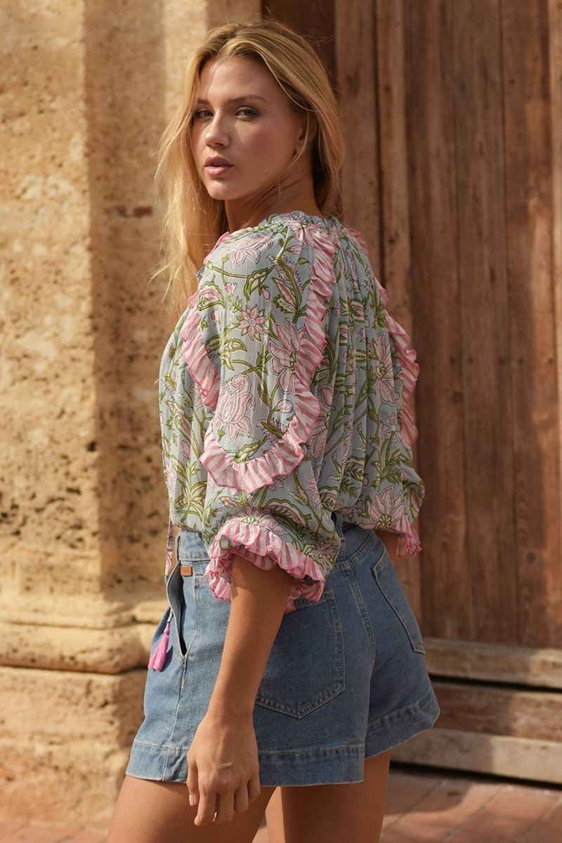 Blusa Guiliana - blusa azul clara - mangas longas - Miss June Paris - 4