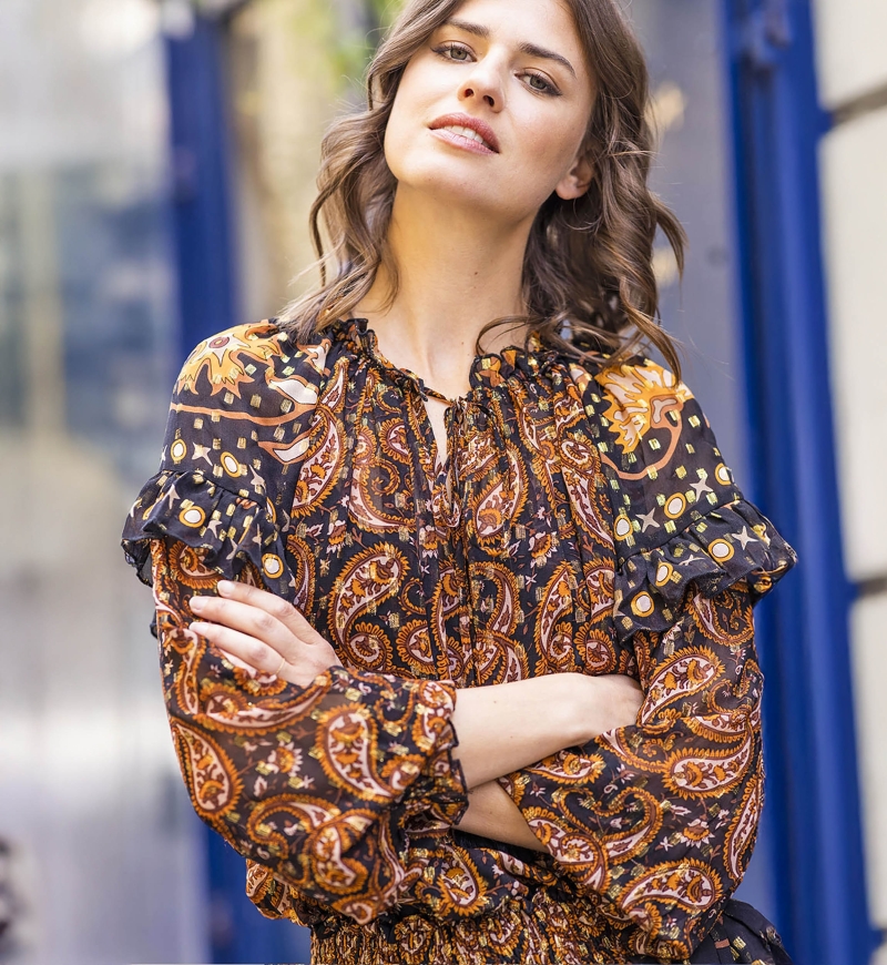 Regina blouse - paisley - flowing fabric - Miss June Paris - 1