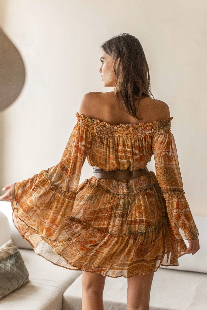 Vestido curto Magdalena - estilo boêmio feminino - Miss June Paris - 4