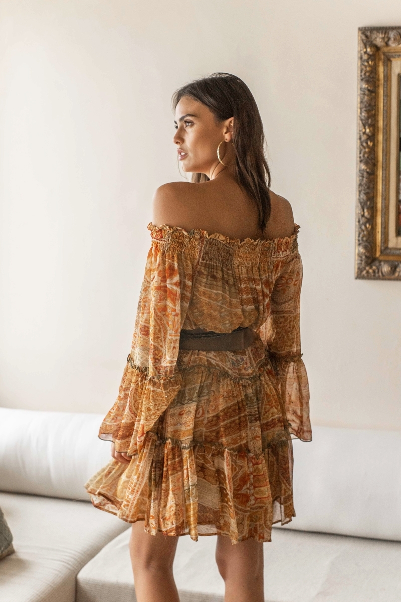 Vestido curto Magdalena - estilo boêmio feminino - Miss June Paris - 5